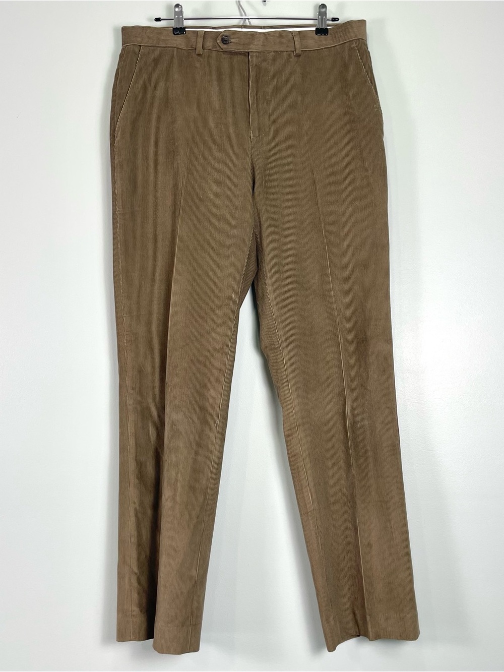 RALPH LAUREN Men's Classic Brown Corduroy Pants Flat Front Size 34 x 32